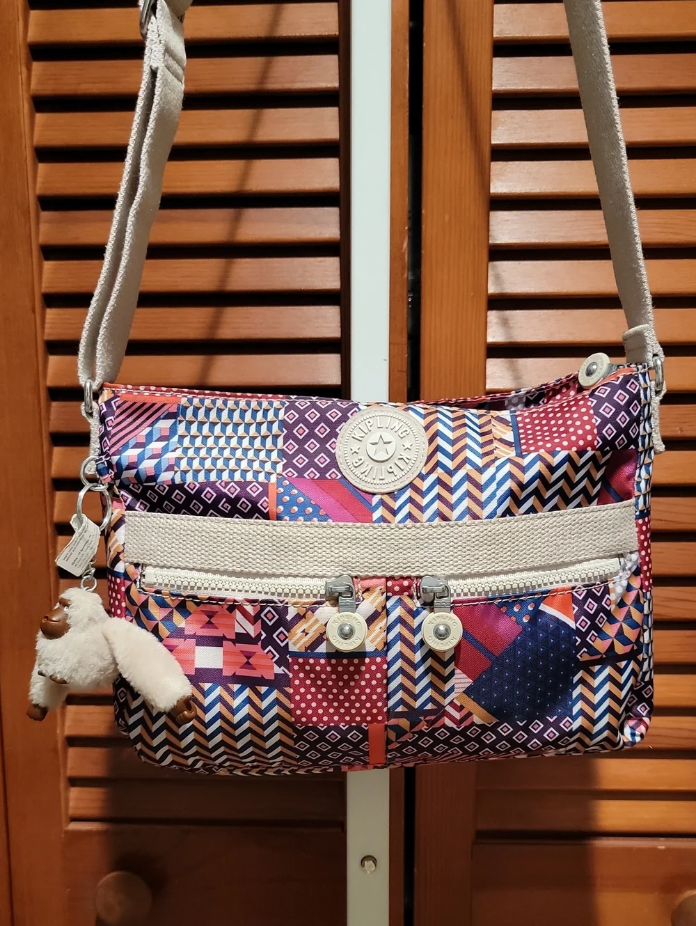 KIPLING ANGIE MULTICOLOR AND MULTIPLE PATTERN CROSSBODY BAG